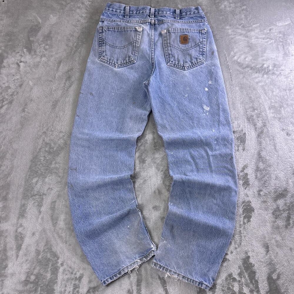 Carhartt B180 Traditional Fit Jeans Men’s 32x32 Blue Denim Distressed Workwear